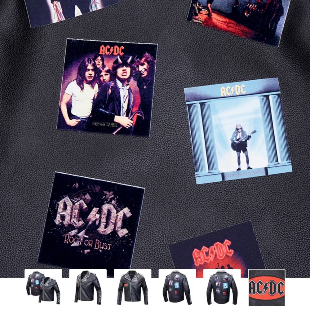 AC/DC Black Leather Jacket for Men - Picture 7 of 7